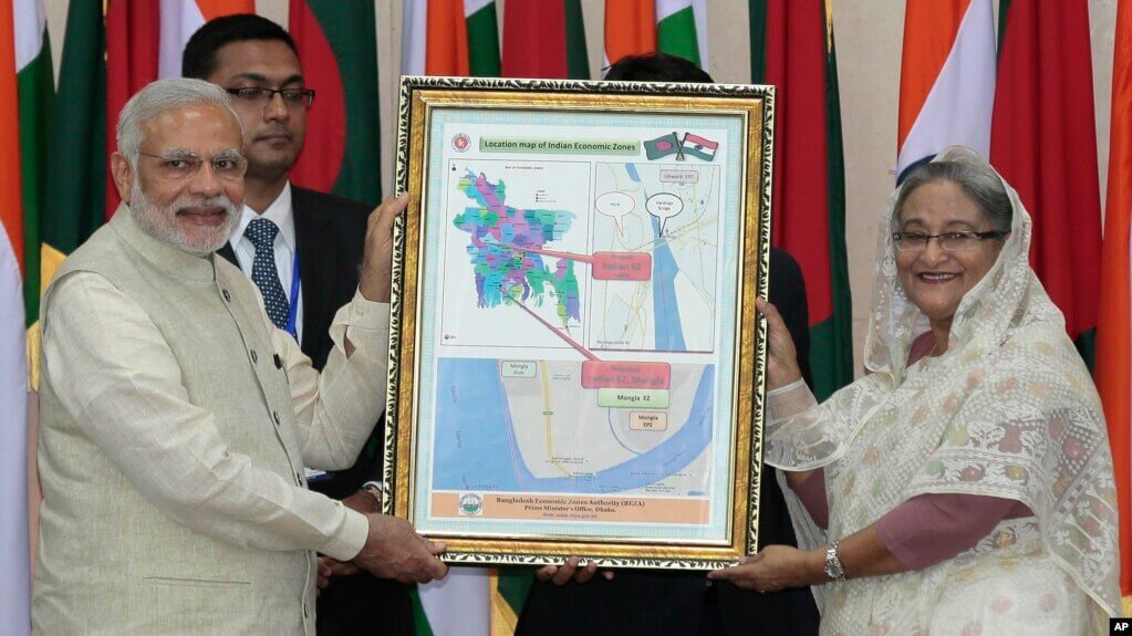 Narendra Modi and Bangladeshi Prime Minister Sheikh Hasina in June 2015
